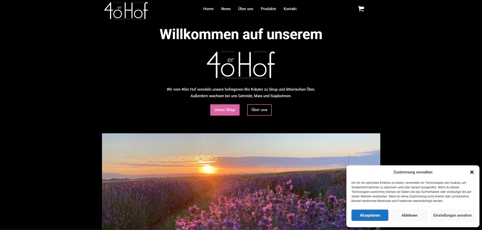 Screenshot von 40erhof Wein-Webshop