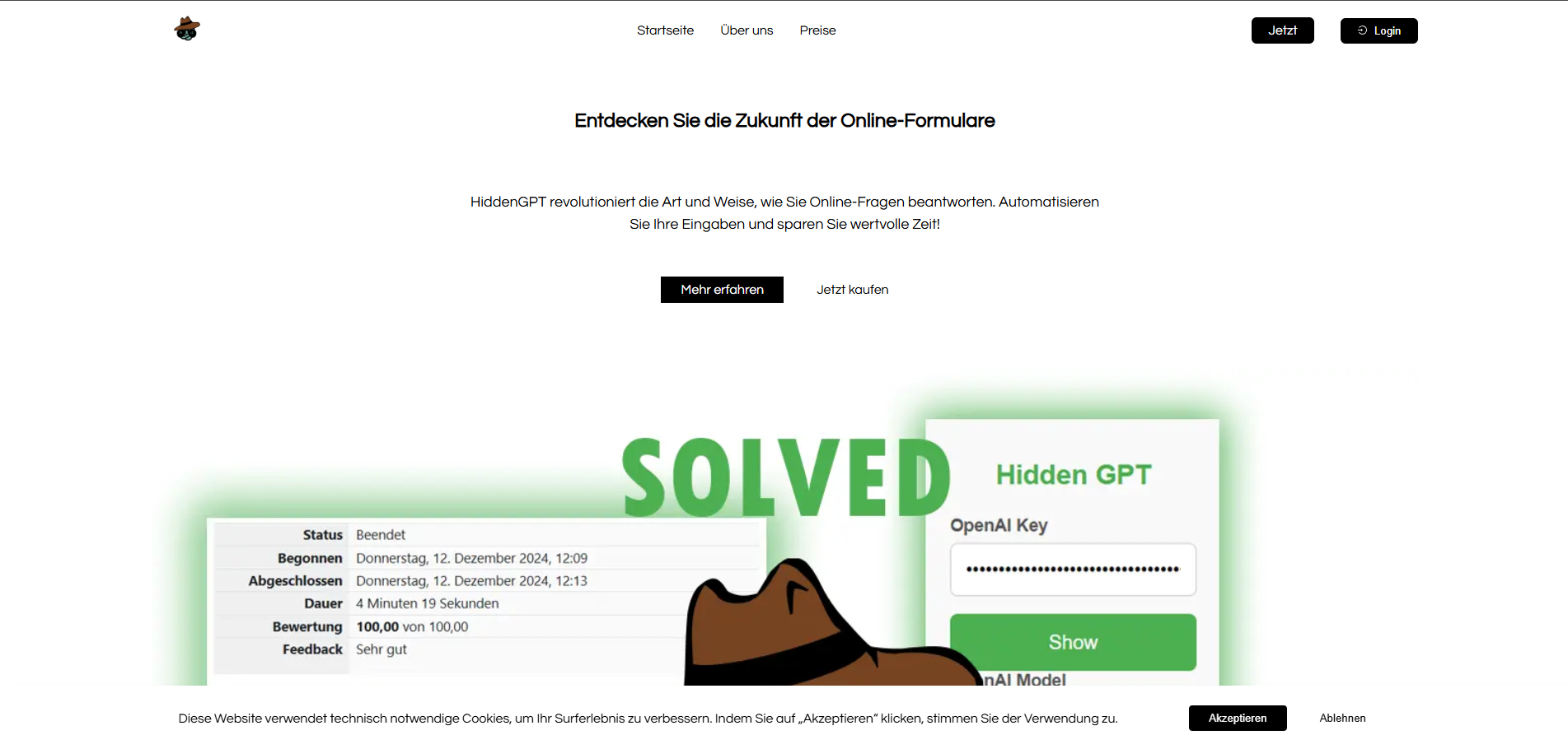 Screenshot von HiddenGPT Browser Extension